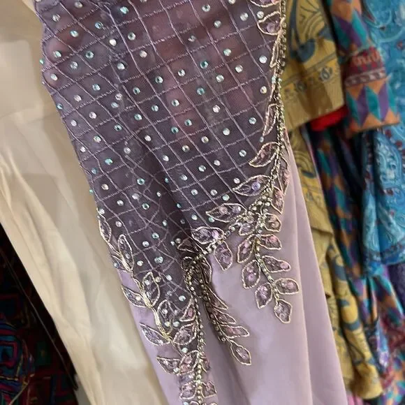 Soieblu Beaded Embroidered Maxi Dress Medium Prom Dress - Picture 8 of 10